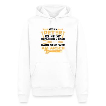 Wenn Peter es nicht reparieren kann - Männer Premium Bio Hoodie - Weiß - Vorne - Nico (187cm)