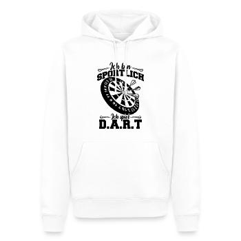 Ich bin sportlich Ich Spiel Darts - Männer Premium Bio Hoodie - Weiß - Vorne - Nico (187cm)