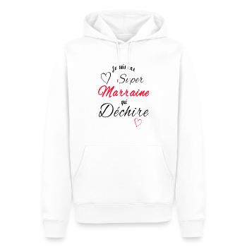 super marraine qui déchire - Sweat à capuche Premium bio Homme - blanc - Devant - Nico (187cm)