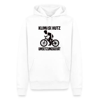 Klimaschutz Umsetzungsgerät Fahrrad Fahren Klima - Männer Premium Bio Hoodie - Weiß - Vorne - Nico (187cm)
