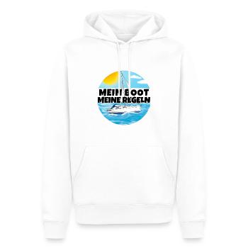 Mein boot meine Regeln Segelboot - Männer Premium Bio Hoodie - Weiß - Vorne - Nico (187cm)