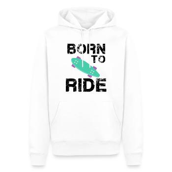 né pour rouler born to ride skateboard skate - Sweat à capuche Premium bio Homme - blanc - Devant - Nico (187cm)
