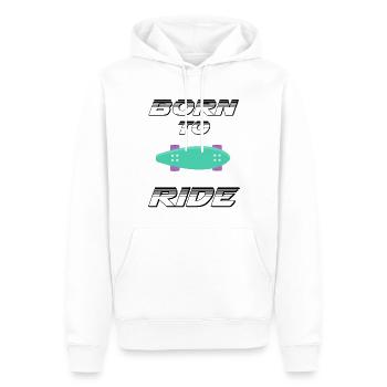 né pour rouler born to ride skateboard skate - Sweat à capuche Premium bio Homme - blanc - Devant - Nico (187cm)