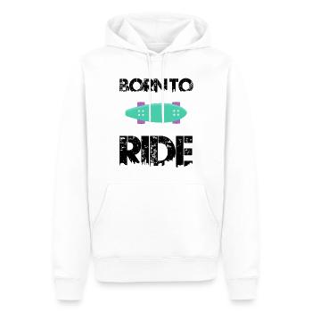 né pour rouler born to ride skateboard skate - Sweat à capuche Premium bio Homme - blanc - Devant - Nico (187cm)