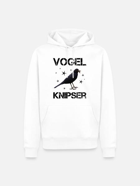 Vogelknipser Hobbyfotograf - Männer Premium Bio Hoodie - Weiß