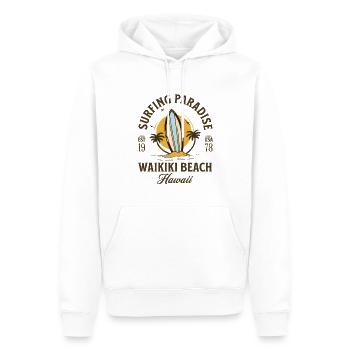 Waikiki Beach Hawaii Surfparadies - Männer Premium Bio Hoodie - Weiß - Vorne - Nico (187cm)