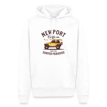 Newport, Kalifornien, Surferparadies - Männer Premium Bio Hoodie - Weiß - Vorne - Nico (187cm)