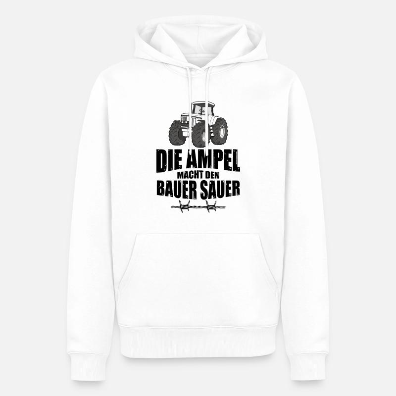 Bauernproteste Ampelregierung Ampel Demonstratio - Männer Premium Bio Hoodie - Weiß