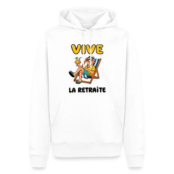 Vive la retraite - Sweat à capuche Premium bio Homme - blanc - Devant - Nico (187cm)
