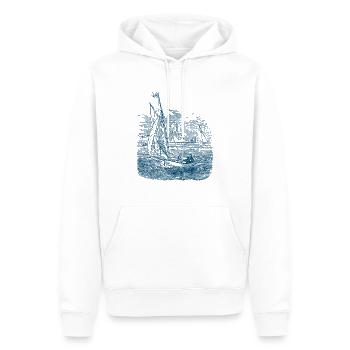 Navigation - Sweat à capuche Premium bio Homme - blanc - Devant - Nico (187cm)