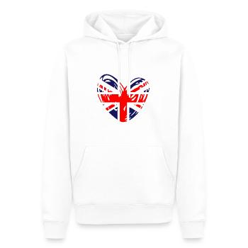 | de cœur Union Jack | du drapeau britannique Britannique - Sweat à capuche Premium bio Homme - blanc - Devant - Nico (187cm)