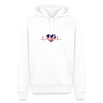 | Union Jack Heartbeat | du drapeau britannique Cœur - Sweat à capuche Premium bio Homme - blanc - Devant - Nico (187cm)