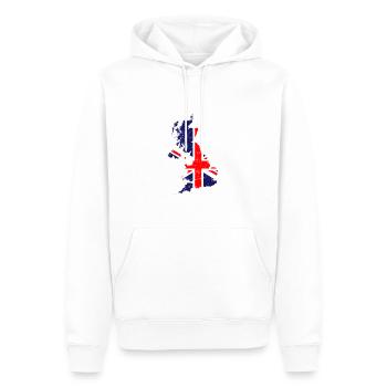 carte union jack | | du drapeau britannique | de Grande-Bretagne ROYAUME-UNI - Sweat à capuche Premium bio Homme - blanc - Devant - Nico (187cm)