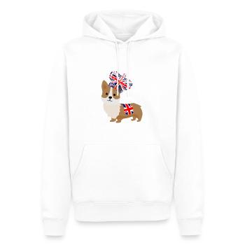 Le Queens Platinum Jubilee Corgi Emoji - Sweat à capuche Premium bio Homme - blanc - Devant - Nico (187cm)