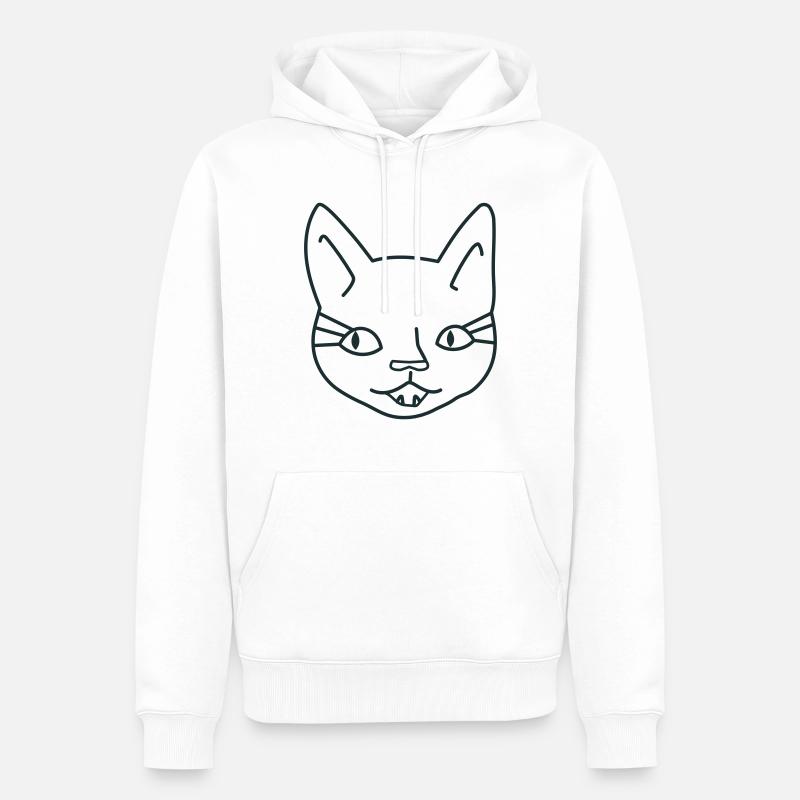 Mädchen Katzengesicht - Männer Premium Bio Hoodie - Weiß