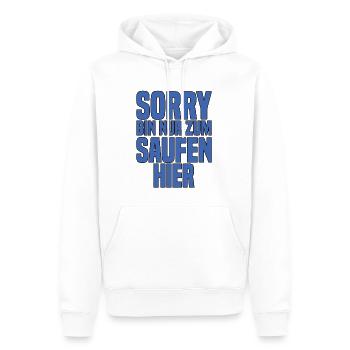 Sorry Bin Nur Zum Saufen Hier - Männer Premium Bio Hoodie - Weiß - Vorne - Nico (187cm)