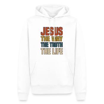 Jesus The Way The Truth The Life - Men’s Premium Organic Hoodie - white - Front - Nico (187cm)