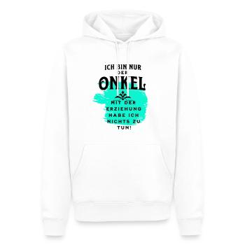 Der Onkel und die Erziehung - Männer Premium Bio Hoodie - Weiß - Vorne - Nico (187cm)