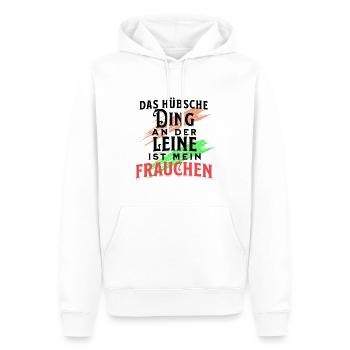Für Hunde Frauchen ein toller Spruch - Männer Premium Bio Hoodie - Weiß - Vorne - Nico (187cm)