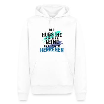 Herrchen Gassi Spruch - Männer Premium Bio Hoodie - Weiß - Vorne - Nico (187cm)