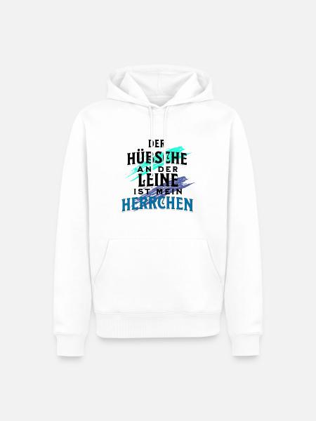 Herrchen Gassi Spruch - Männer Premium Bio Hoodie - Weiß