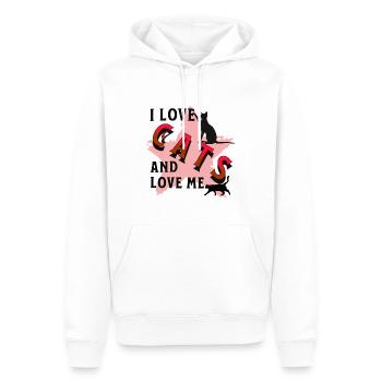 Cats Love Katzenliebe - Männer Premium Bio Hoodie - Weiß - Vorne - Nico (187cm)