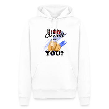 Clarinet i play Clarinet Cool - Men’s Premium Organic Hoodie - white - Front - Nico (187cm)