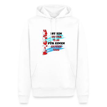 Schöner Tag für lebensfrohe Menschen - Männer Premium Bio Hoodie - Weiß - Vorne - Nico (187cm)