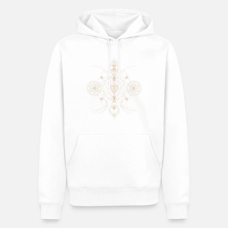 Conception de points abstraits - Sweat à capuche Premium bio Homme - blanc