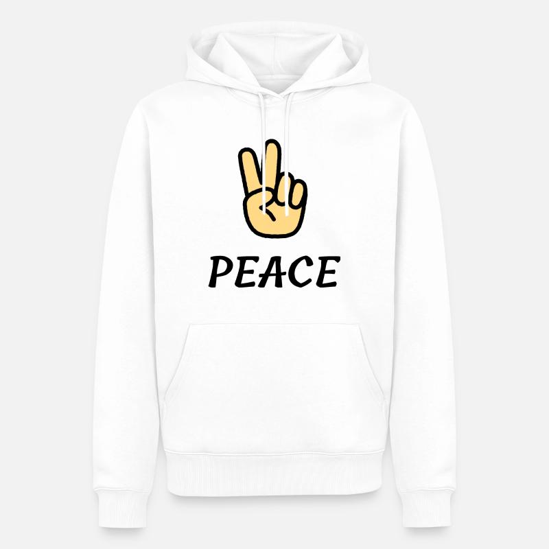 Conception de paix cool - Sweat à capuche Premium bio Homme - blanc