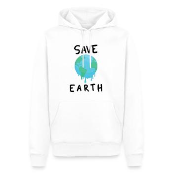Save Earth Klimawandel Nachhaltig - Männer Premium Bio Hoodie - Weiß - Vorne - Nico (187cm)