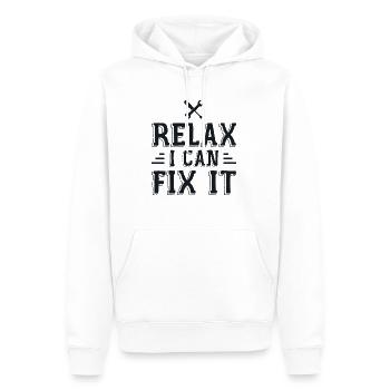 Détendez-vous, je peux le réparer - Sweat à capuche Premium bio Homme - blanc - Devant - Nico (187cm)