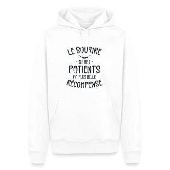 Le Sourire De Mes Patients, Ma Belle Récompense - Sweat à capuche Premium bio Homme - blanc - Devant - Nico (187cm)