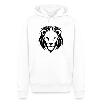 Felin jungle tête de lion - Sweat à capuche Premium bio Homme - blanc - Devant - Nico (187cm)
