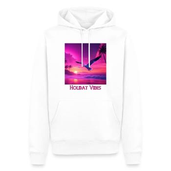 Urlaubsstimmung mit Sonnenuntergang - Männer Premium Bio Hoodie - Weiß - Vorne - Nico (187cm)