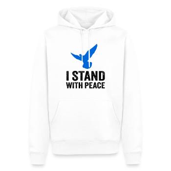 JE SUIS EN PAIX - Sweat à capuche Premium bio Homme - blanc - Devant - Nico (187cm)