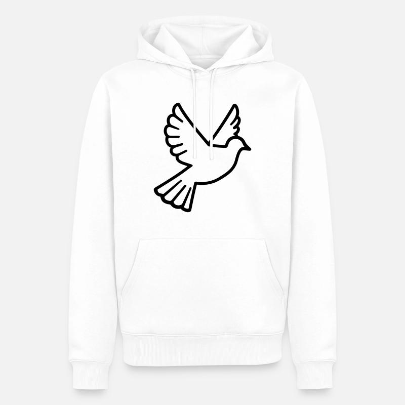 Taube - Männer Premium Bio Hoodie - Weiß