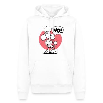 Poodle saying "No! - Men’s Premium Organic Hoodie - white - Front - Nico (187cm)