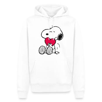 Peanuts Snoopy Amour Cadeau Saint-Valentin - Sweat à capuche Premium bio Homme - blanc - Devant - Nico (187cm)
