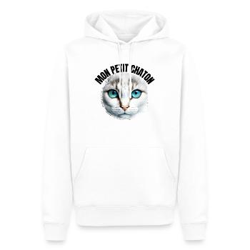 Mon petit Chaton ! - Sweat à capuche Premium bio Homme - blanc - Devant - Nico (187cm)