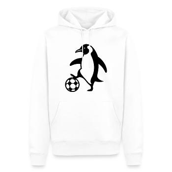 Pinguin Fußball Silhouette Minimalistischer Fußbal - Männer Premium Bio Hoodie - Weiß - Vorne - Nico (187cm)
