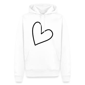 Schlichtes Herz Symbol - Männer Premium Bio Hoodie - Weiß - Vorne - Nico (187cm)