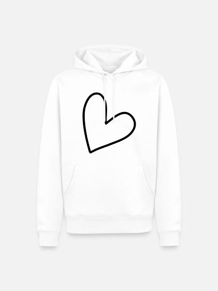 Simple heart symbol - Men’s Premium Organic Hoodie - white