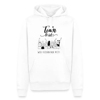 Team Bride - Nous ne célébrons qu’avec vous - Enterrement de vie de garçon - Sweat à capuche Premium bio Homme - blanc - Devant - Nico (187cm)