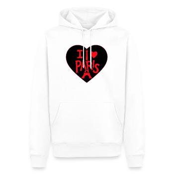 paris heart 4 eiffel - Men’s Premium Organic Hoodie - white - Front - Nico (187cm)