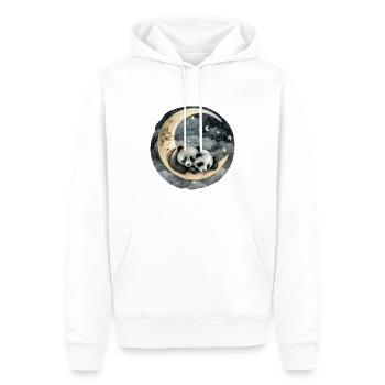 Ours panda endormis - Bouche Chemise de sommeil Animal - Sweat à capuche Premium bio Homme - blanc - Devant - Nico (187cm)
