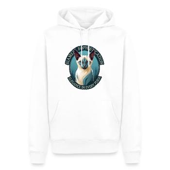Élégant Chat Siamois Amoureux Des Chats - Sweat à capuche Premium bio Homme - blanc - Devant - Nico (187cm)