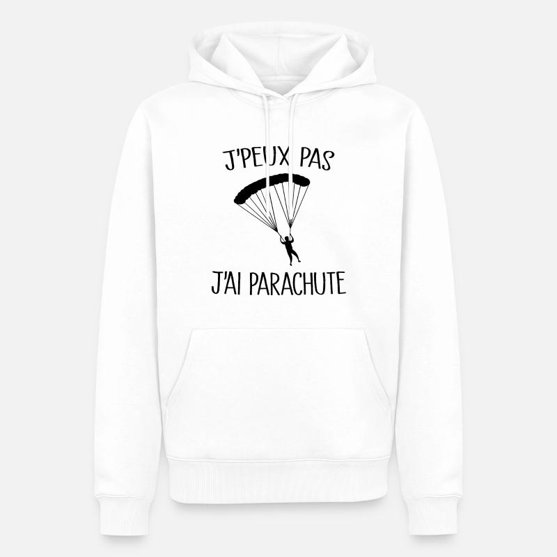Je Peux Pas J'ai Parachute - Sweat à capuche Premium bio Homme - blanc