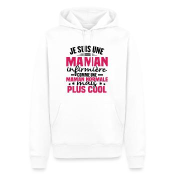 Je suis une maman infirmière - Sweat à capuche Premium bio Homme - blanc - Devant - Nico (187cm)