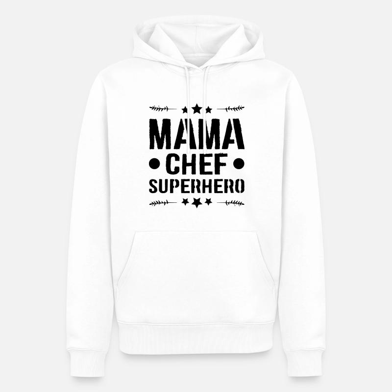 Mama Chef Superheld Mutter - Männer Premium Bio Hoodie - Weiß